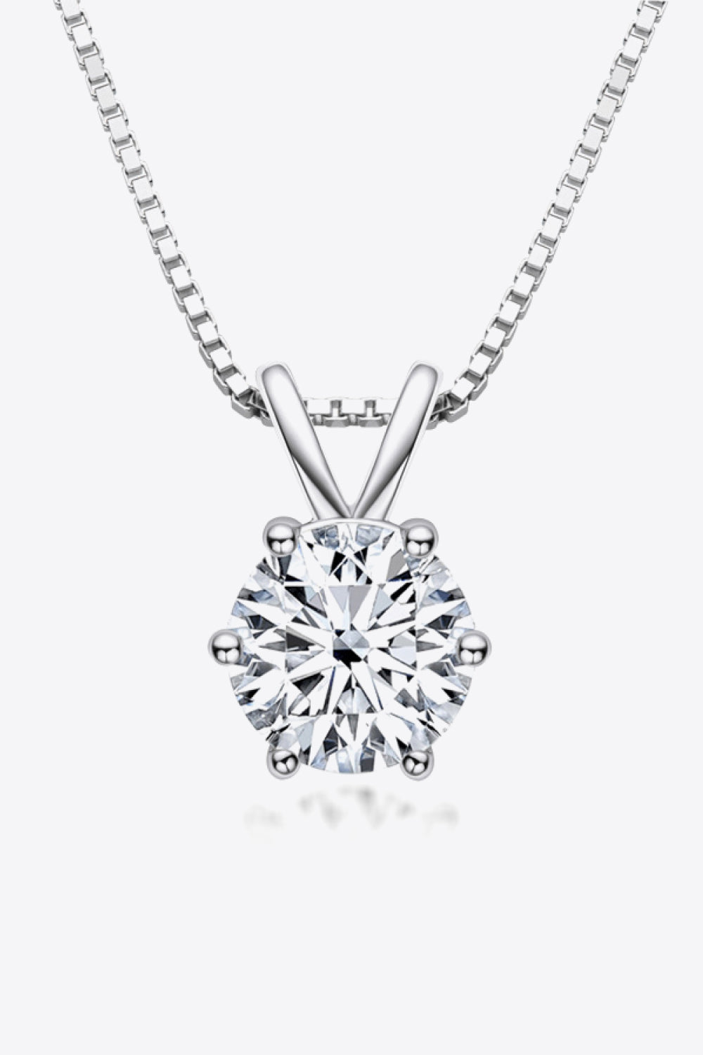 925 Sterling Silver 1 Carat Moissanite Pendant Necklace - Drazelle Store