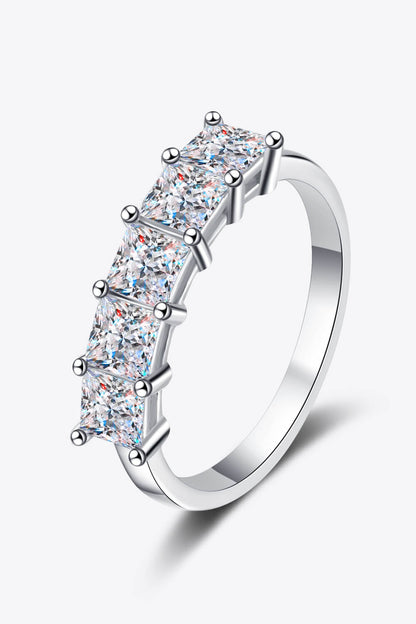 2 Carat Moissanite Rhodium-Plated Ring - Drazelle Store