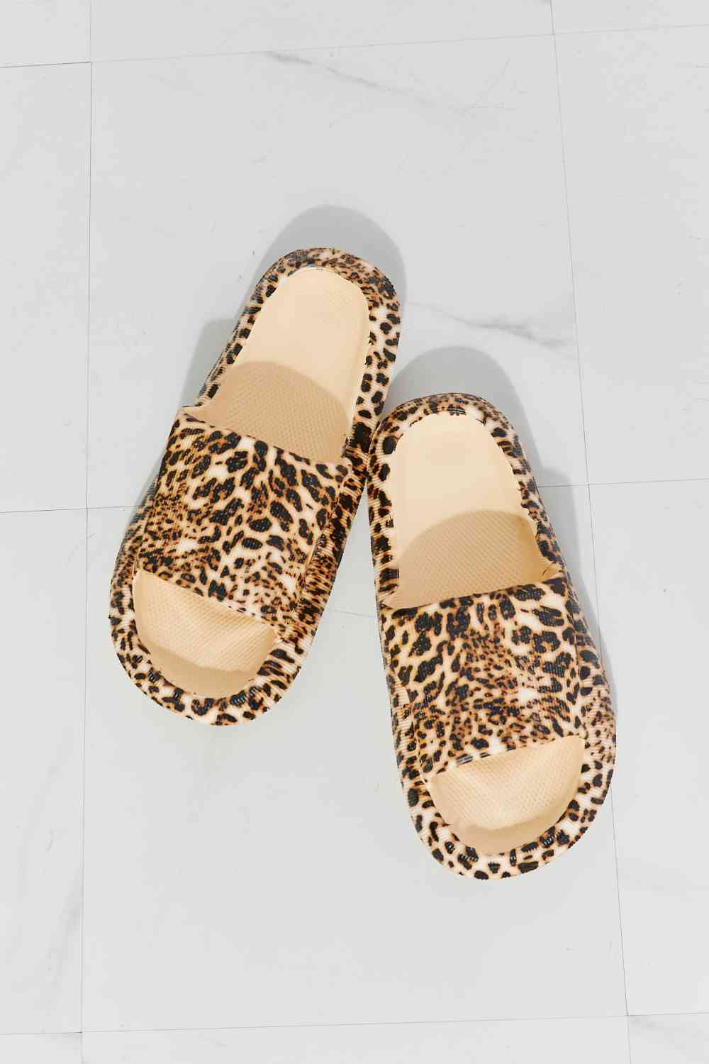 MMShoes Arms Around Me Open Toe Slide in Leopard - Drazelle Store