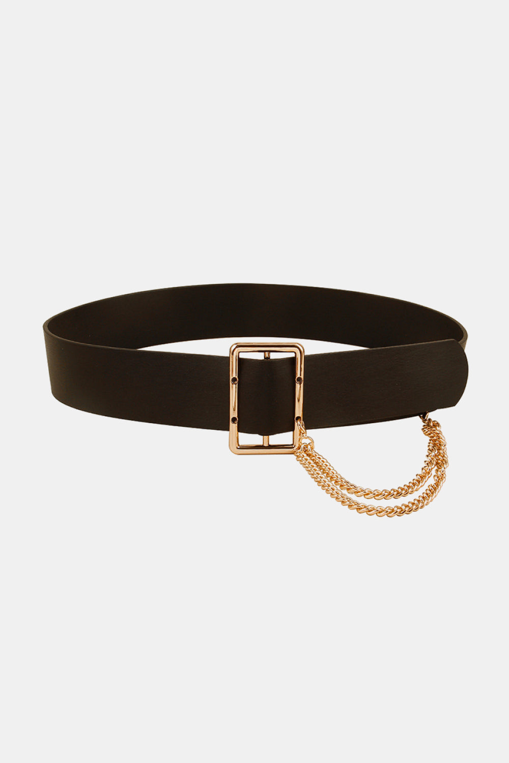 PU Leather Wide Belt with Chain - Drazelle Store