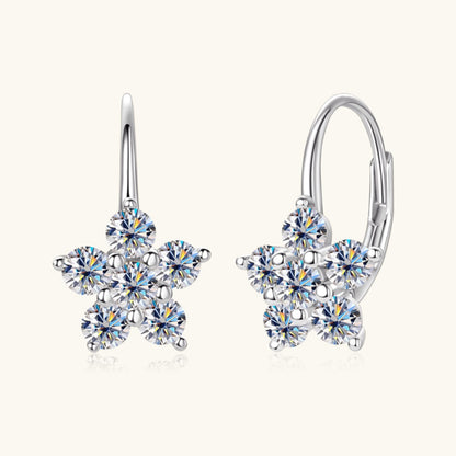 1.2 Carat 925 Sterling Silver Moissanite Flower Earrings - Drazelle Store