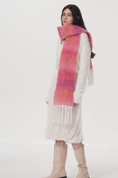 Fringe Gradient Thermal Scarf - Drazelle Store