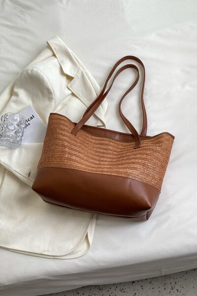 Spacious Leather Straps Tote Bag - Drazelle Store