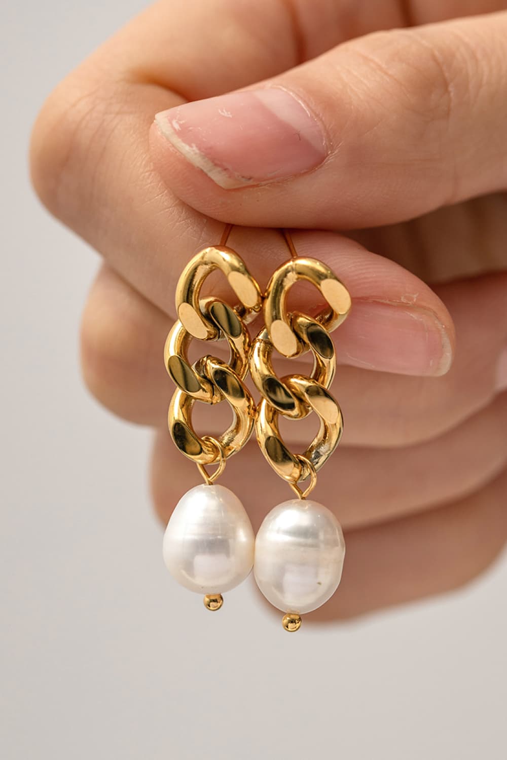 Stainless Steel Pearl Earrings-Drazelle Store 