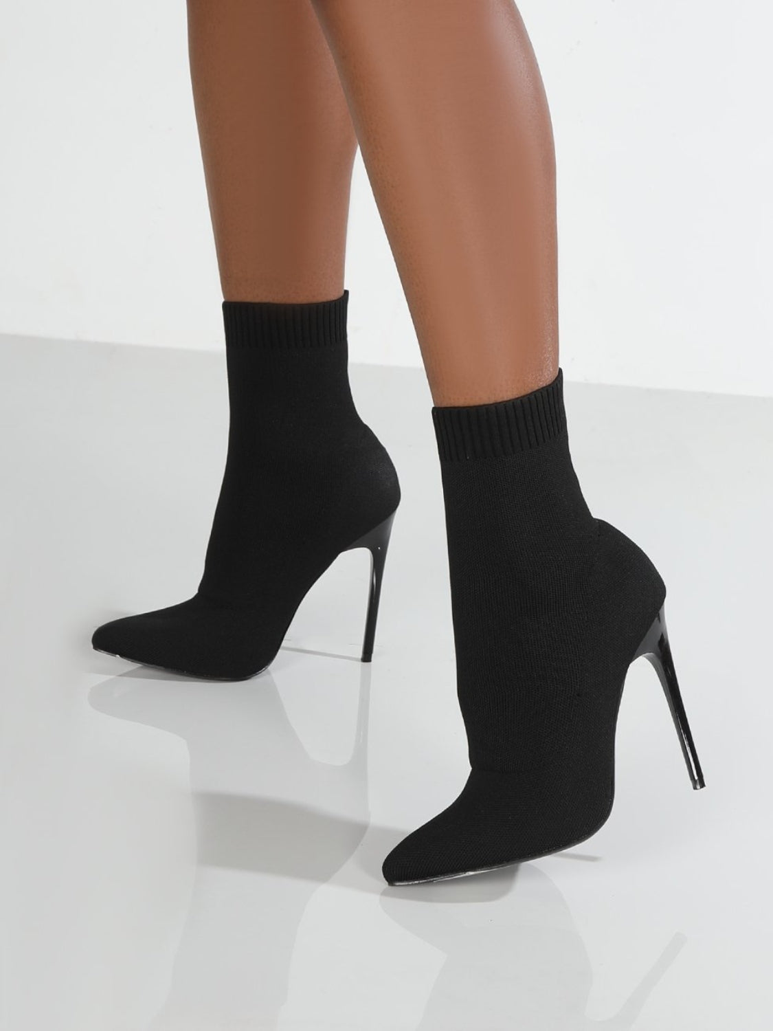 Mesh Point Toe Stiletto Boots - Drazelle Store