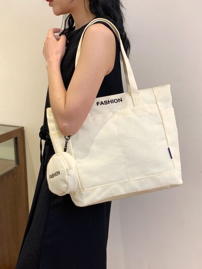 Canvas Aesthetic Tote Bag with Pouch - Drazelle Store