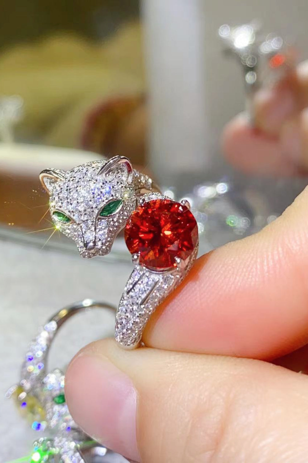 2 Carat Moissanite Adjustable Animal Ring - Drazelle Store