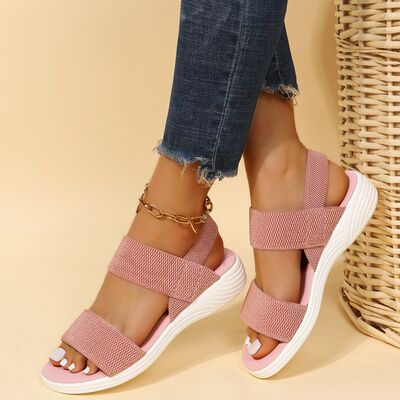 Rubber Open Toe Low Heel Sandals - Drazelle Store