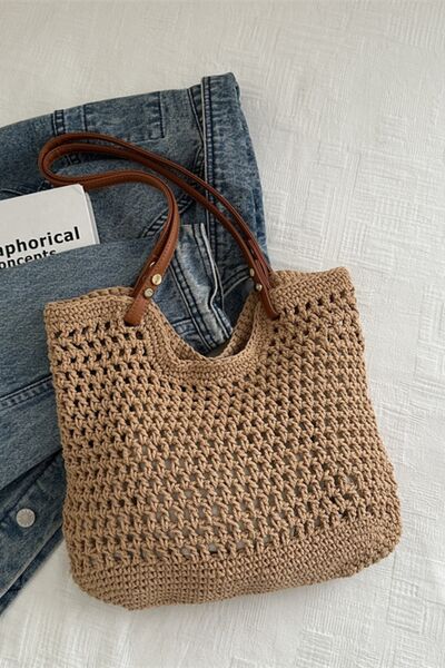 Openwork Woven Tote Bag - Drazelle Store