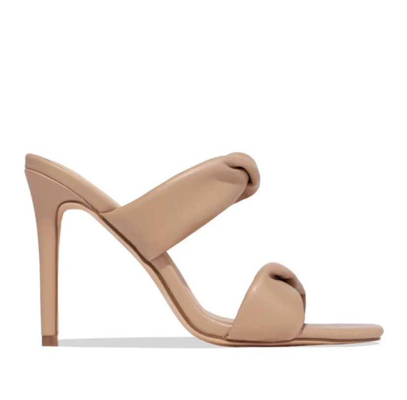 Square Toe Pleated High Heels - Drazelle Store