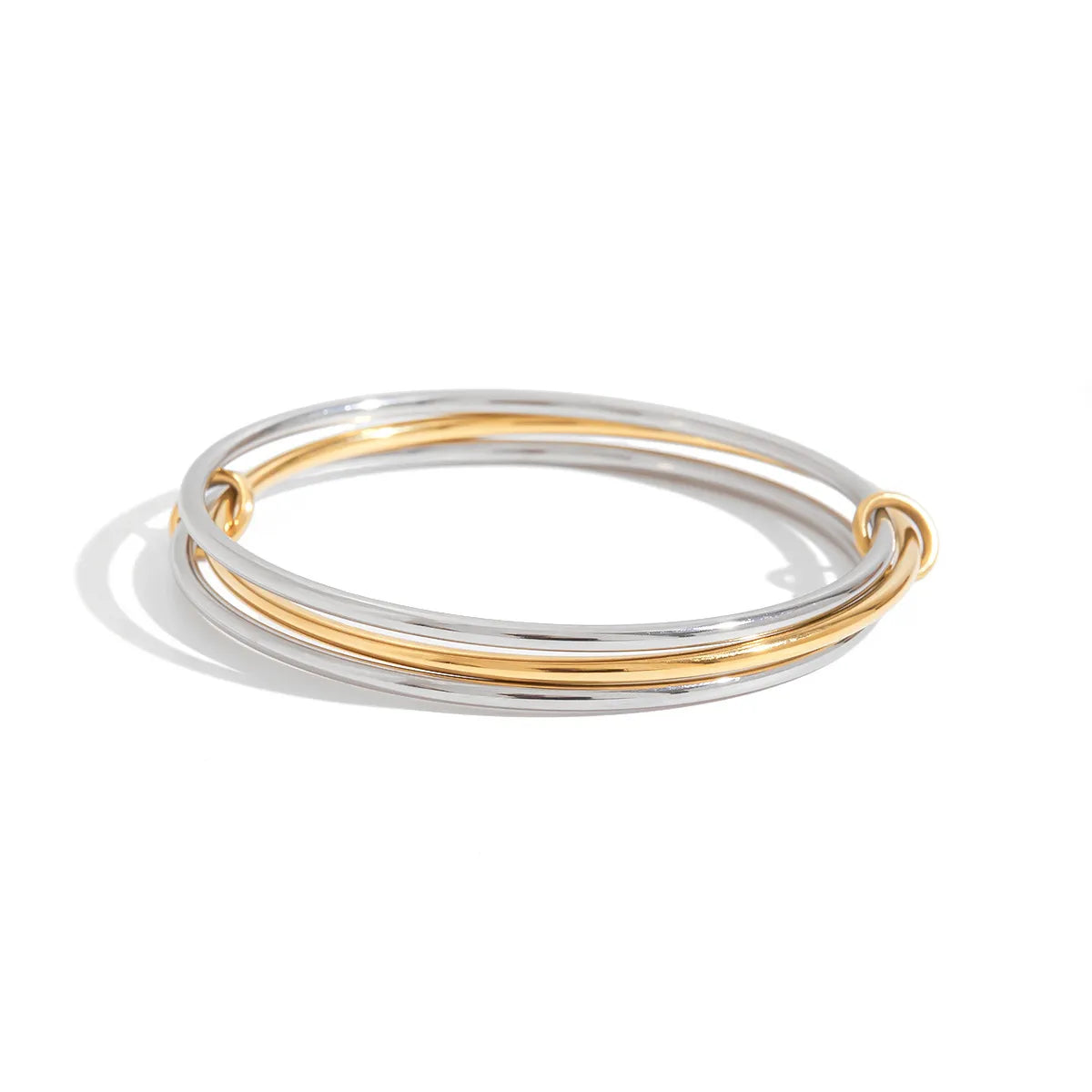 Two-Tone Multi-Layered Bangle Bracelet - Drazelle Store